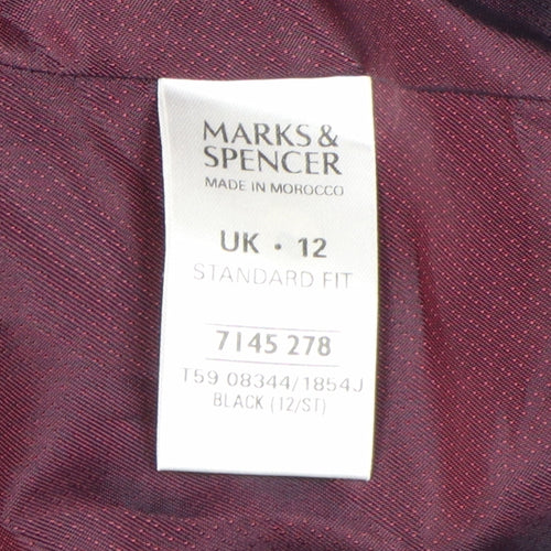 Marks and Spencer Black Wool Women's Jacket Size 12