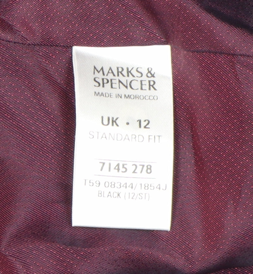 Marks and Spencer Black Wool Women's Jacket Size 12