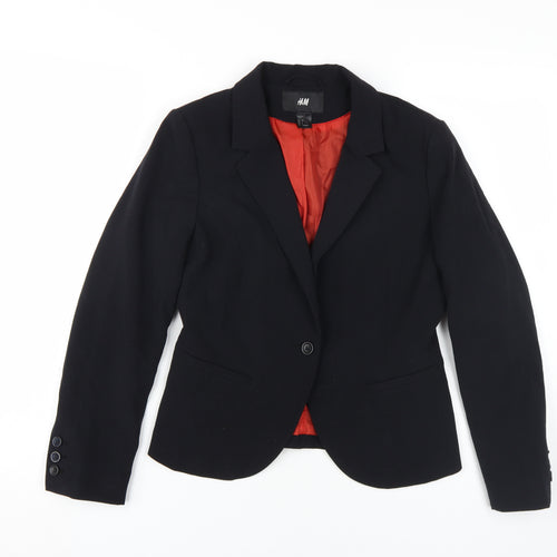 H&M Women's Black Blazer, Size 10, Slim Fit