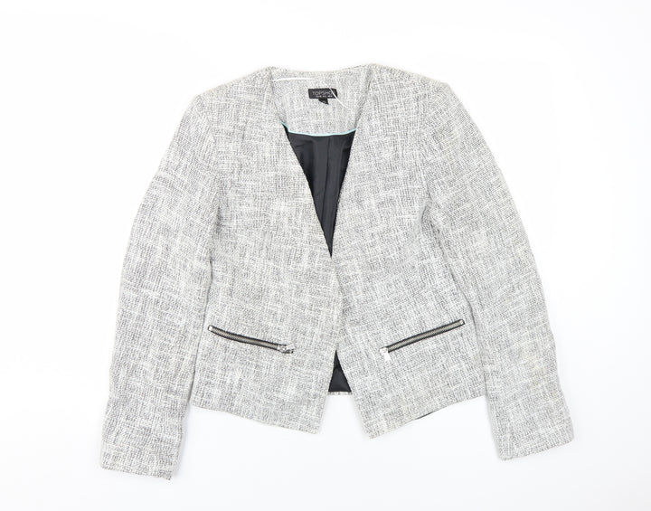 Topshop Women's Grey Tweed Blazer Size 10