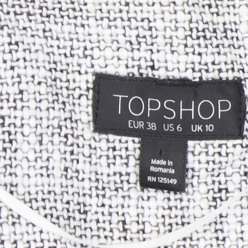 Topshop Women's Grey Tweed Blazer Size 10