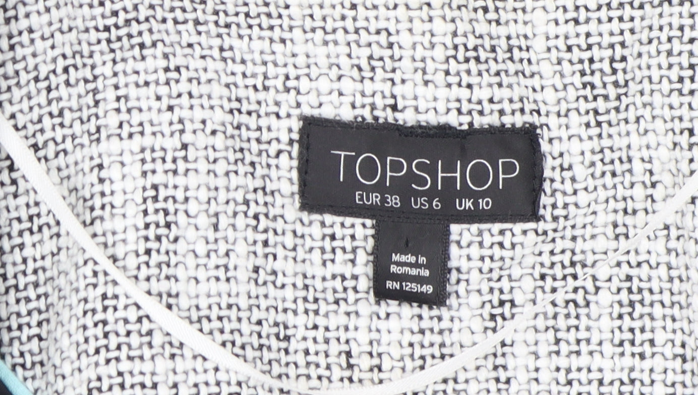 Topshop Women's Grey Tweed Blazer Size 10