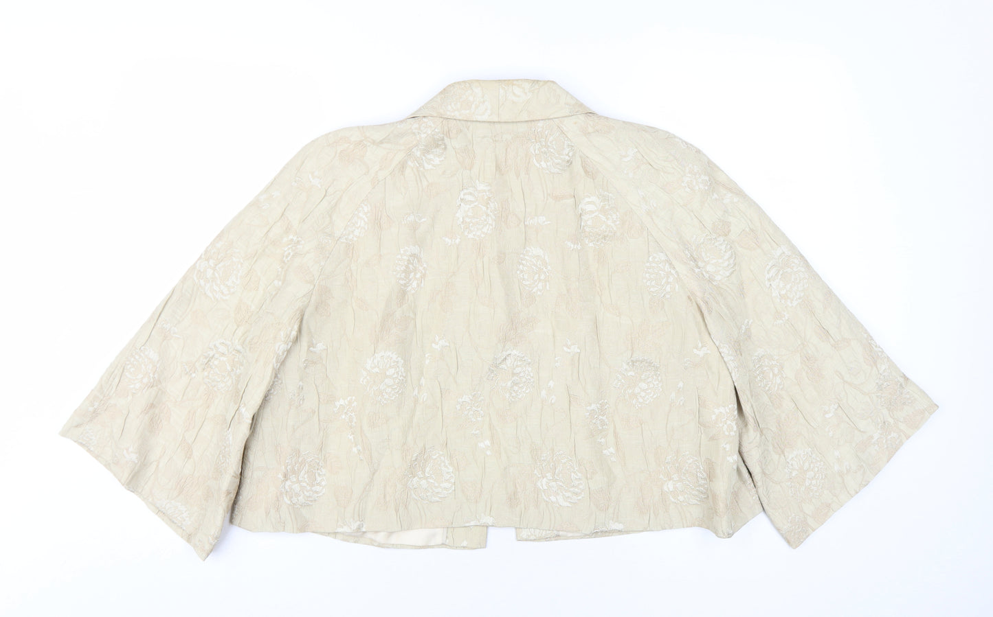Marks and Spencer Women Gold Floral Jacket Size 18