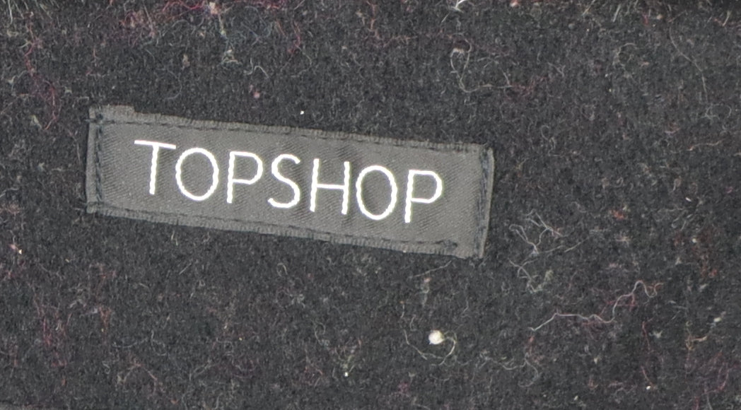 Topshop Women's Black Wool Duffle Coat Size 8