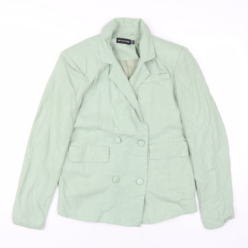 PrettyLittleThing Green Double-Breasted Women's Blazer