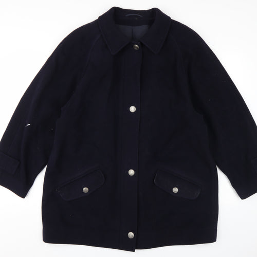 Marks and Spencer Women's Navy Wool Pea Coat Size 16