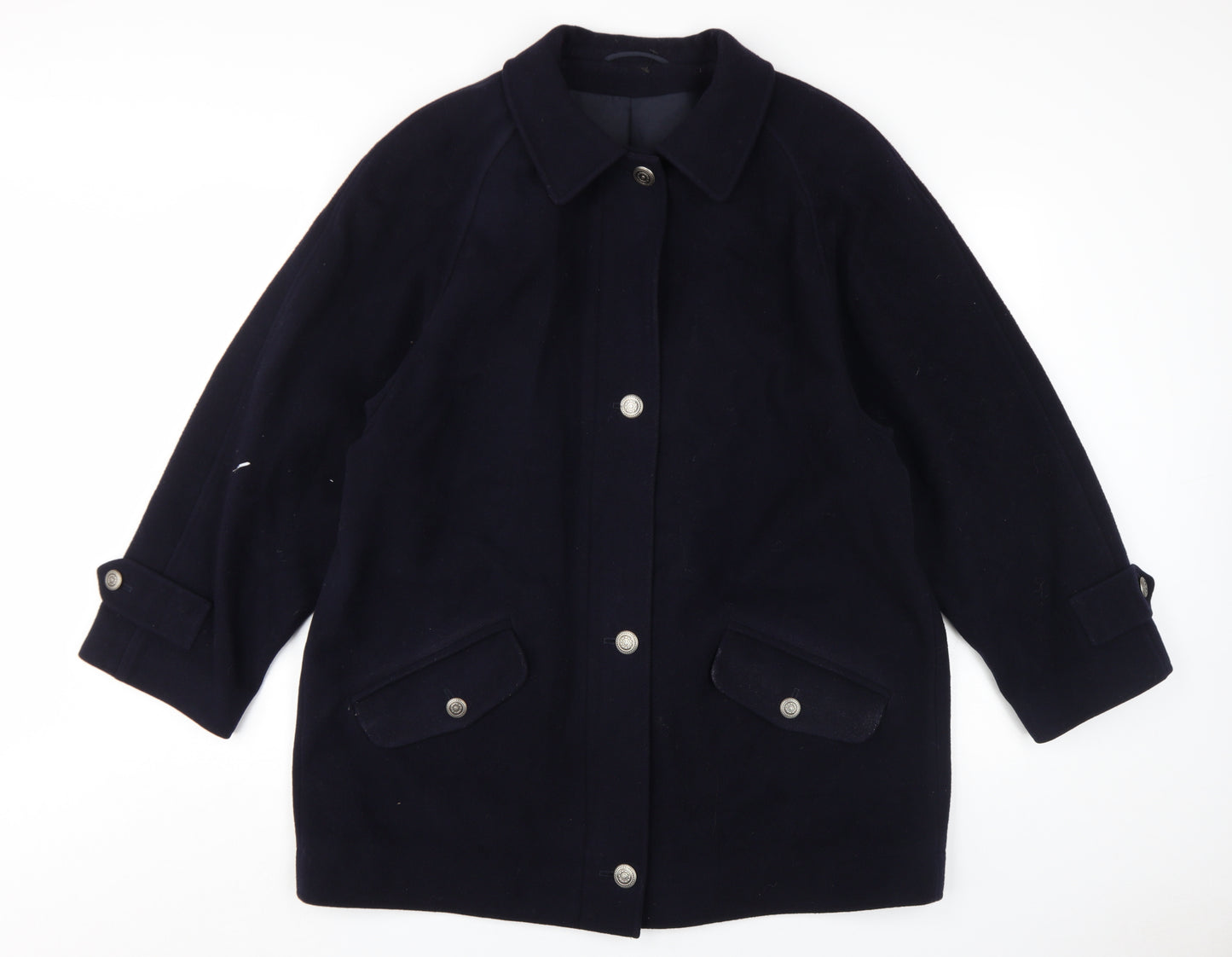 Marks and Spencer Women's Navy Wool Pea Coat Size 16