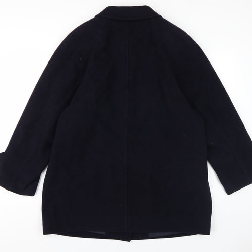 Marks and Spencer Women's Navy Wool Pea Coat Size 16