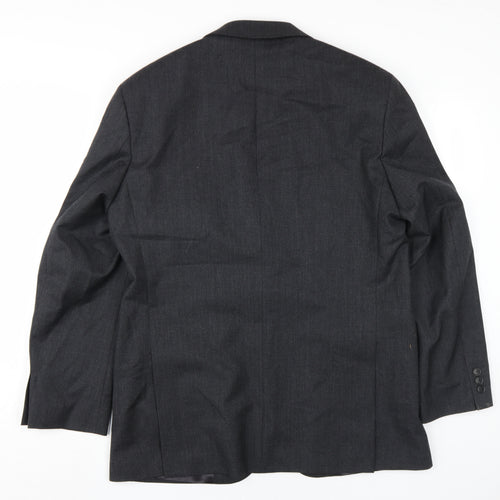 Marks and Spencer Men's Grey Wool Blazer, Size 40R, Regular Fit