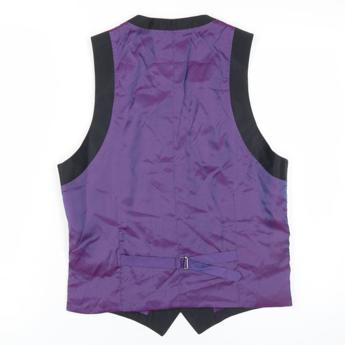 Milan Collection Men's Black Waistcoat, Size 36R