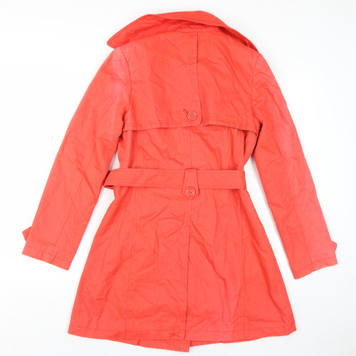 New Look Women's Red Trench Coat Size 10