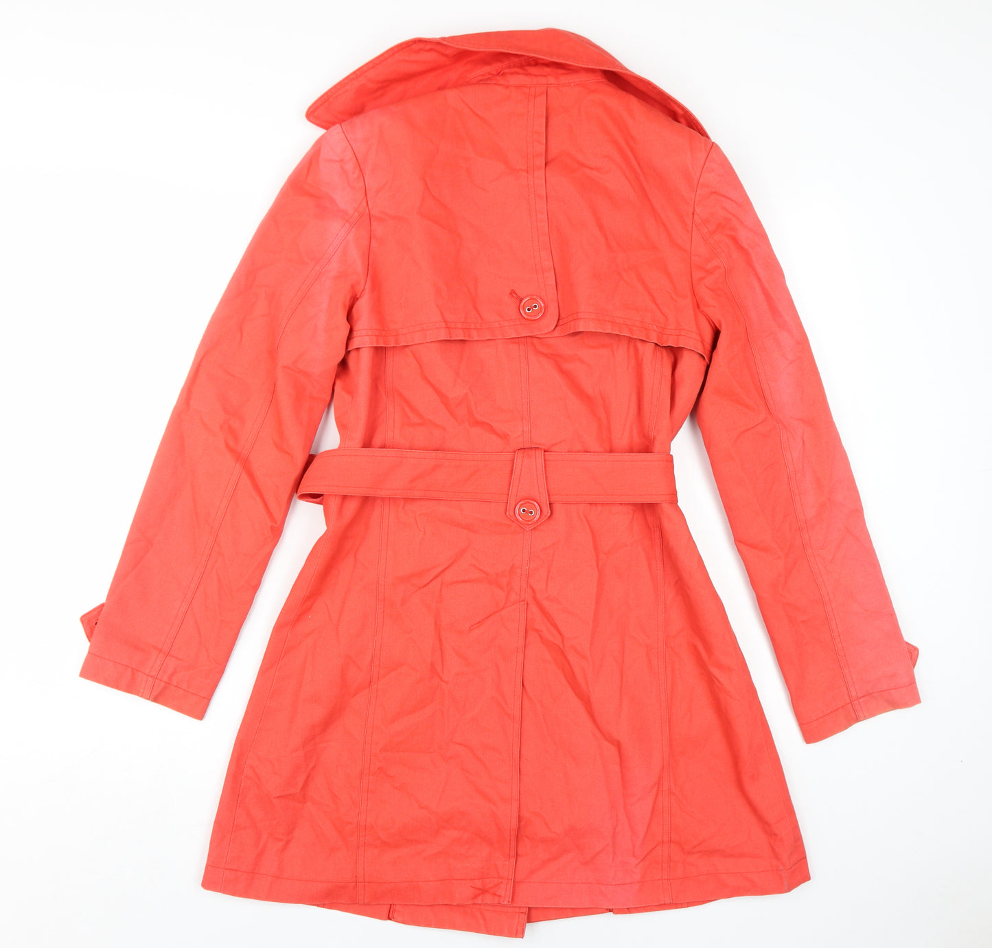 New Look Women's Red Trench Coat Size 10