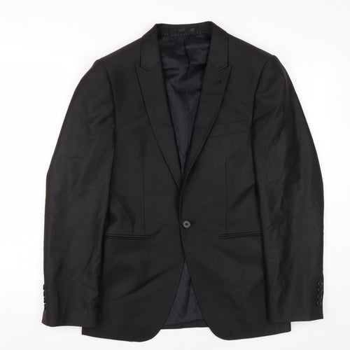 Milan Collection Men's Black Blazer 36S Regular Fit
