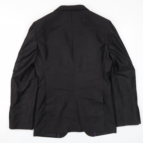 Milan Collection Men's Black Blazer 36S Regular Fit