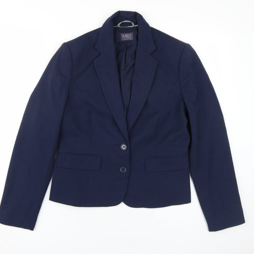 Marks and Spencer Women's Blue Suit Jacket Size 12