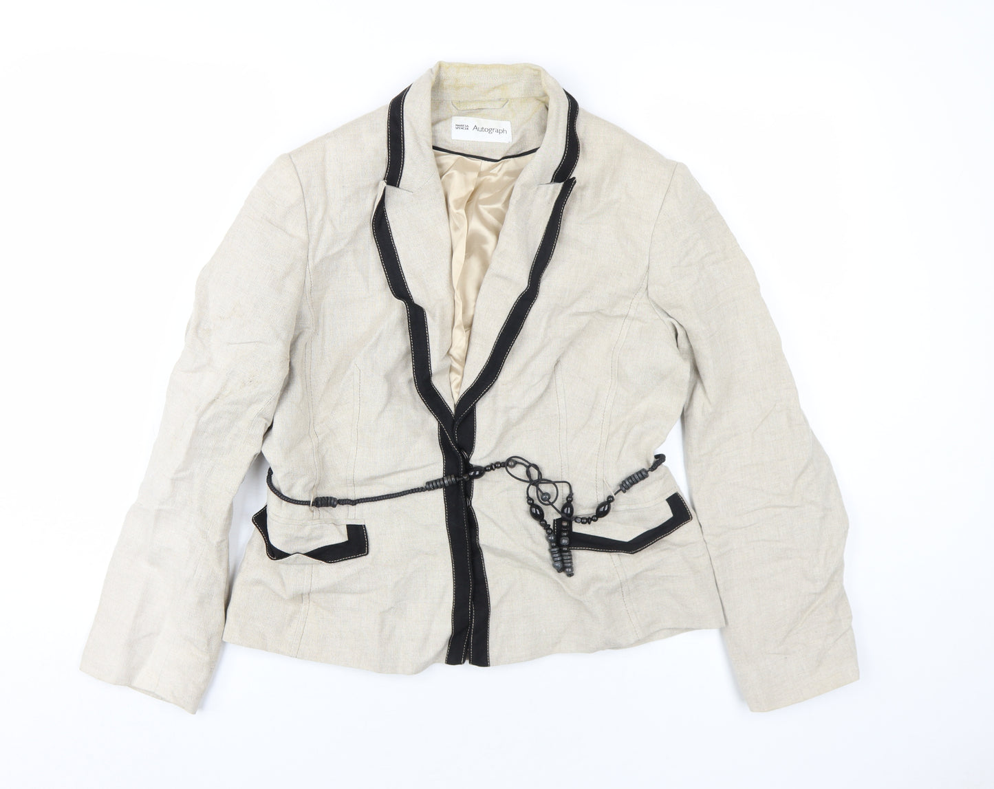 Marks and Spencer Women’s Beige Linen Blazer Size 12