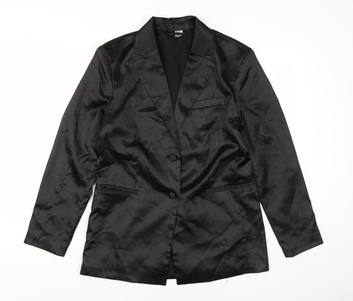 H&M Women's Black Blazer 2XS Button Classic Jacket