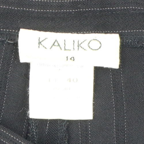 Kaliko Women's Black Striped Dress Trousers Size 12