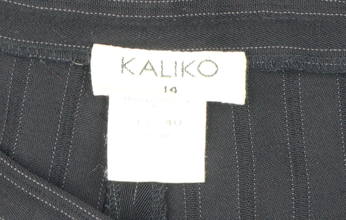 Kaliko Women's Black Striped Dress Trousers Size 12