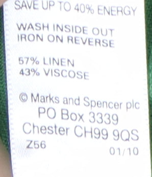 Marks & Spencer Women Green Cropped Trousers Size 14