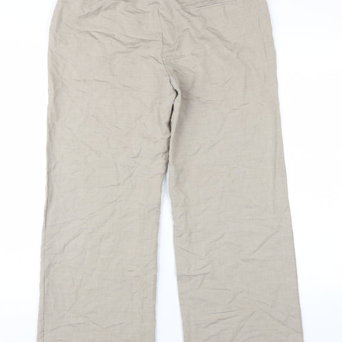 Marks and Spencer Women's Beige Wide-Leg Trousers, Size 12