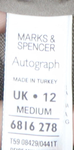 Marks and Spencer Women's Beige Wide-Leg Trousers, Size 12