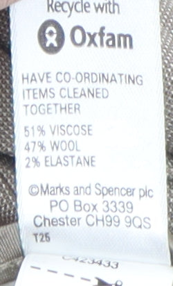 Marks and Spencer Women's Beige Wide-Leg Trousers, Size 12