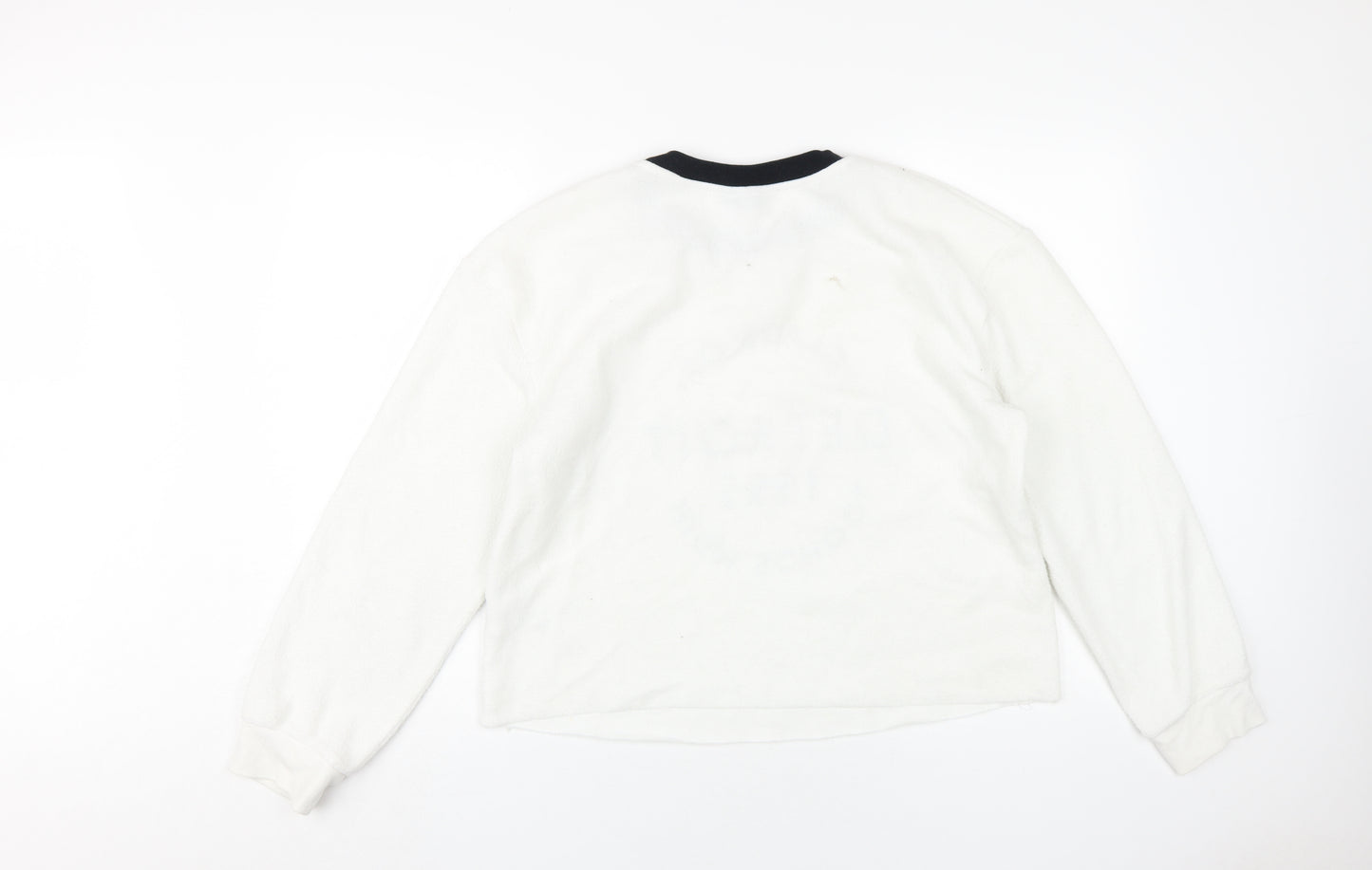 Topshop Women's White Pullover Graphic Sweatshirt UK 12