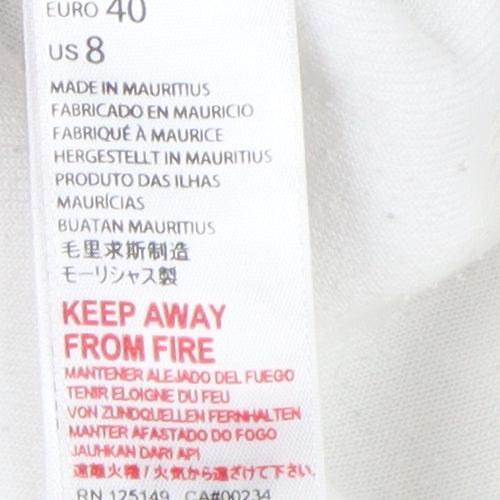 Topshop Women's White Pullover Graphic Sweatshirt UK 12