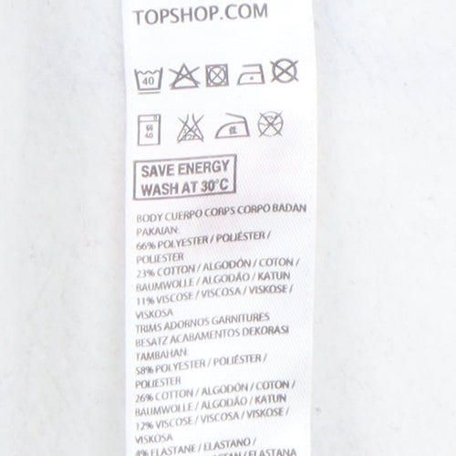 Topshop Women's White Pullover Graphic Sweatshirt UK 12