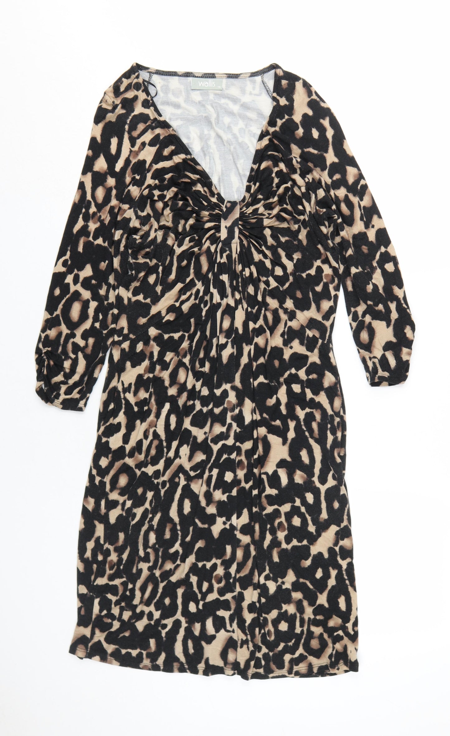 Wallis Women's Leopard Print V-Neck Shift Dress, Size 14