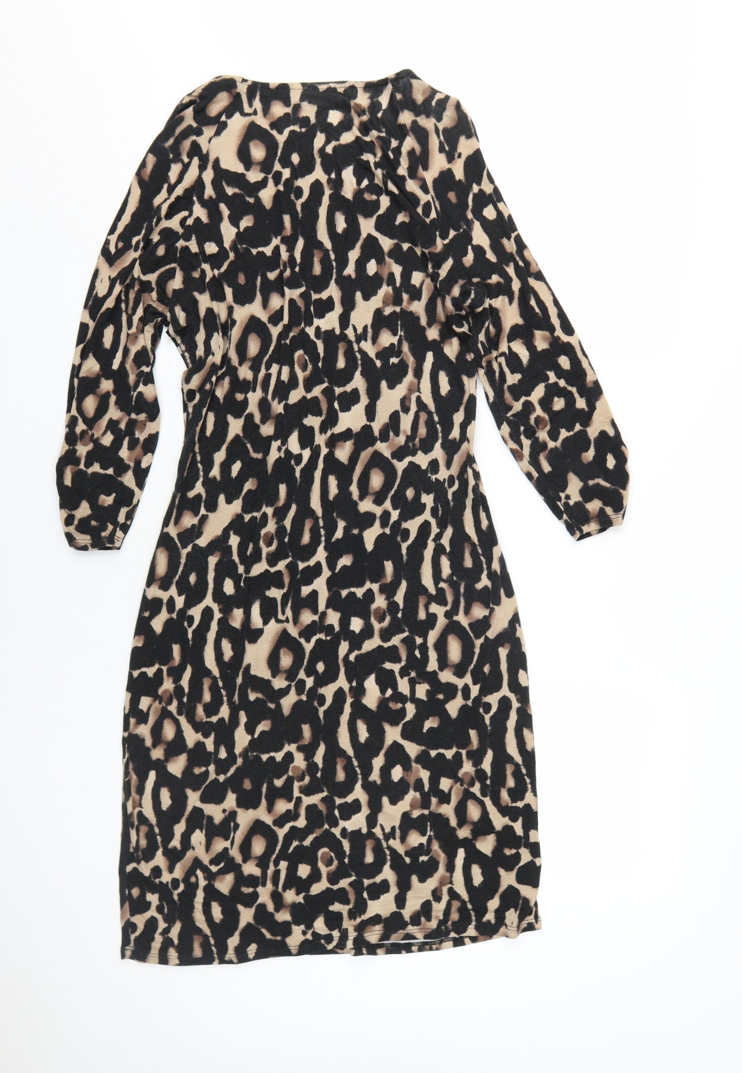 Wallis Women's Leopard Print V-Neck Shift Dress, Size 14