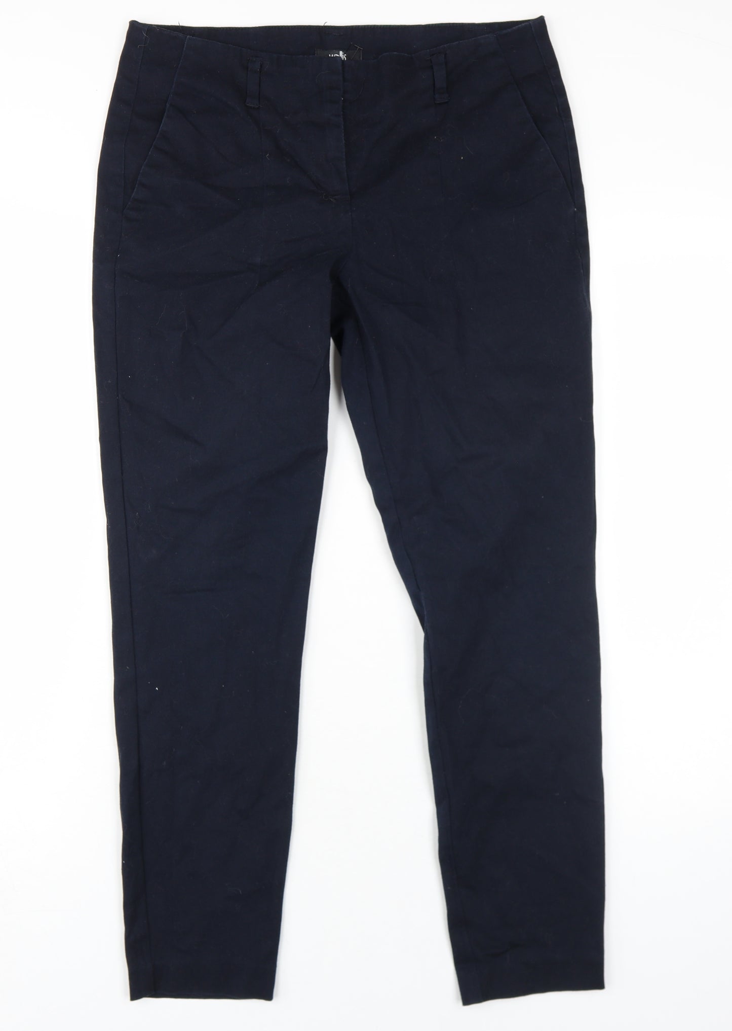 Wallis Blue Cropped Trousers - Size 12, Comfortable Fit