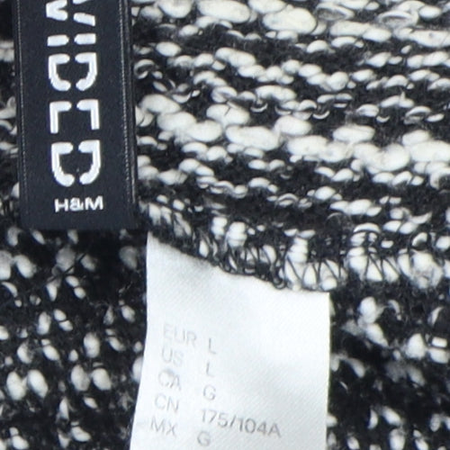 H&M Women's Black White Biker Jacket L Regular