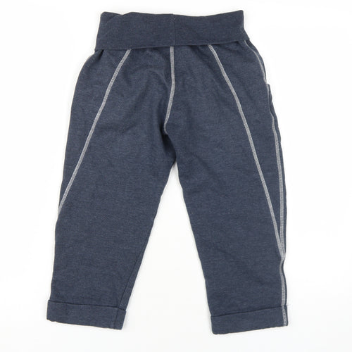 M&Co Girls Blue Jogger Trousers 11-12 Years Cotton Blend