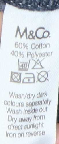 M&Co Girls Blue Jogger Trousers 11-12 Years Cotton Blend