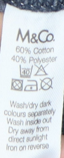 M&Co Girls Blue Jogger Trousers 11-12 Years Cotton Blend