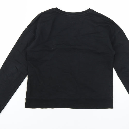 M&Co Girls Black Rhinestone Pullover Sweatshirt 11-12 Years
