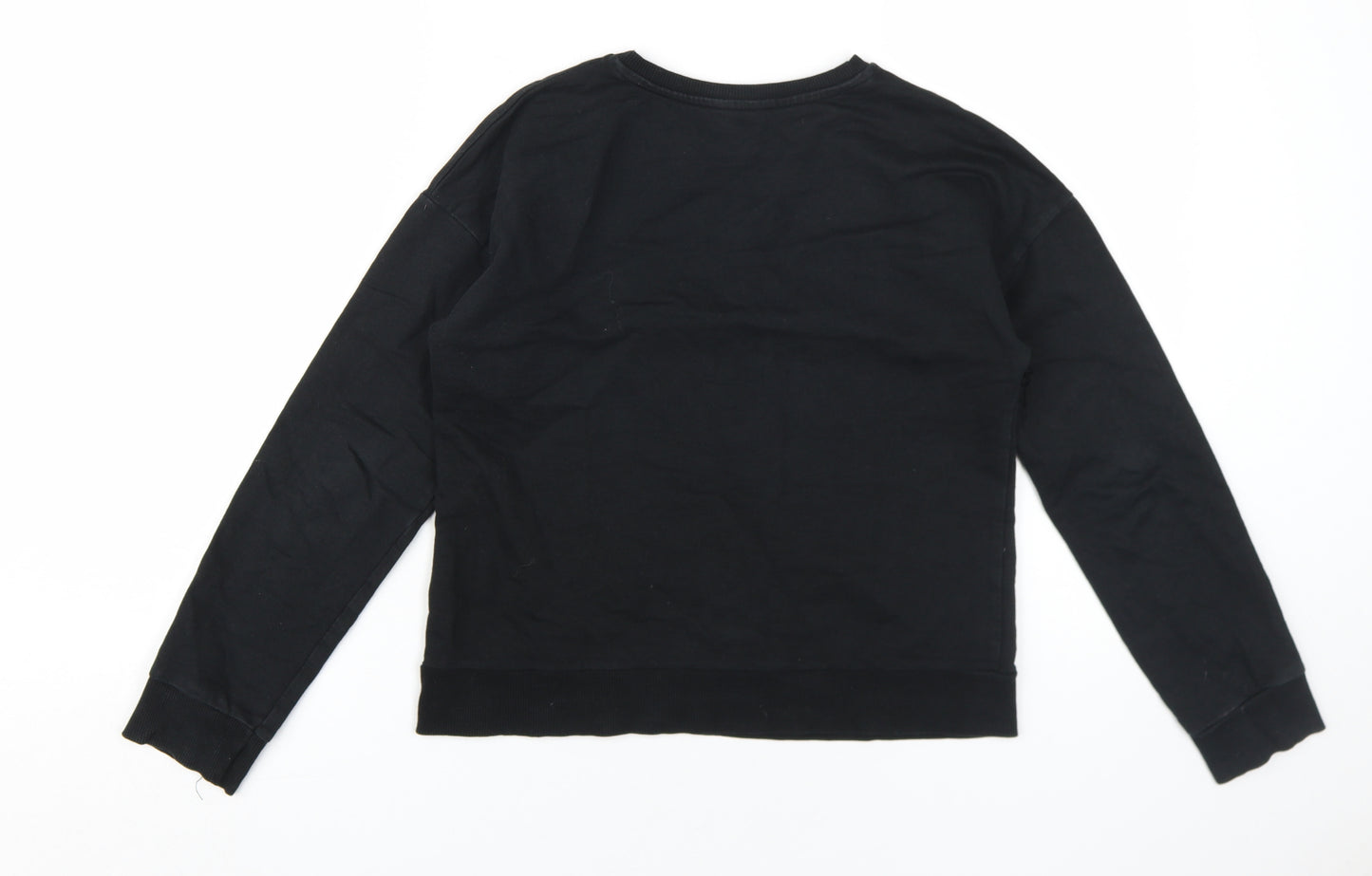 M&Co Girls Black Rhinestone Pullover Sweatshirt 11-12 Years