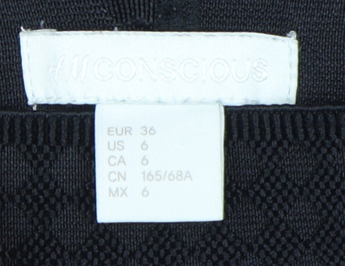 H&M Women's Black Regular Fit Trousers Size 8