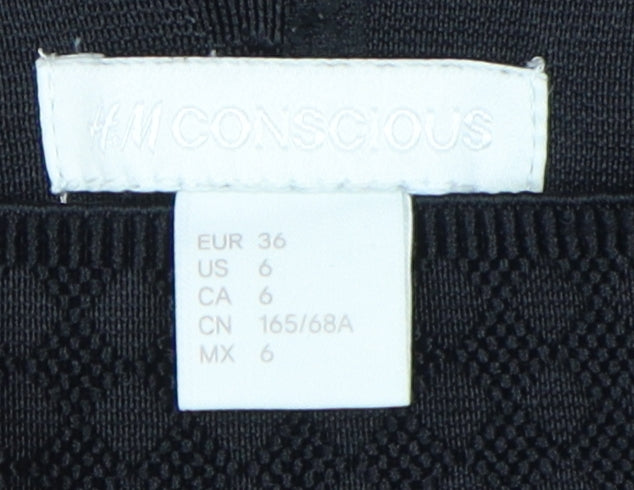 H&M Women's Black Regular Fit Trousers Size 8