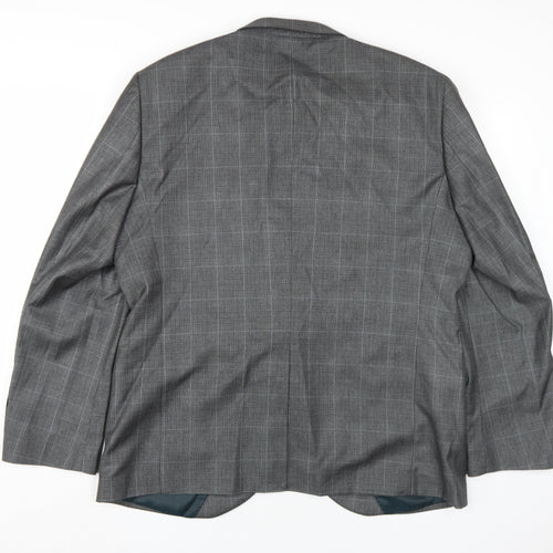 Next Men's Grey Check Blazer, Size 46R SP, Regular Fit