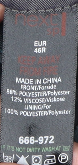 Next Men's Grey Check Blazer, Size 46R SP, Regular Fit