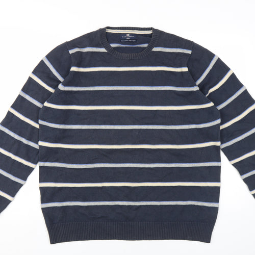 Marks and Spencer Men's Blue Striped Pullover M