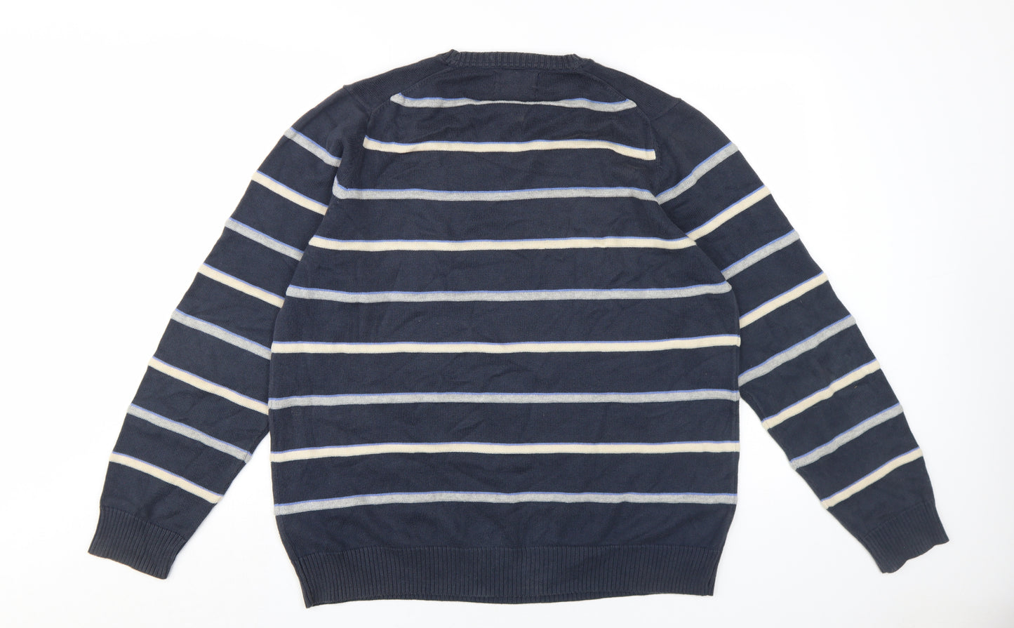 Marks and Spencer Men's Blue Striped Pullover M