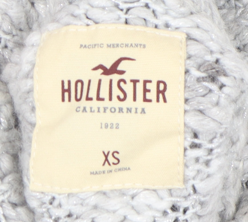 Hollister Women's Grey Pullover XS Roll Neck Jumper