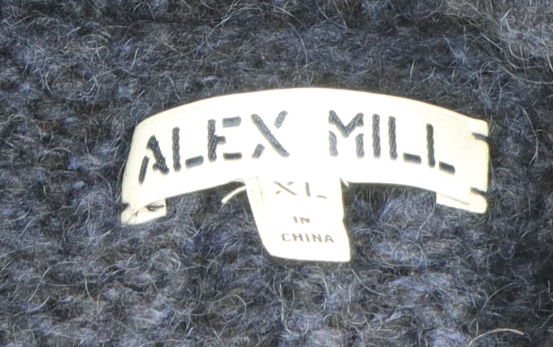 Alex Mill Men's Blue XL Cable-Knit Pullover Jumper