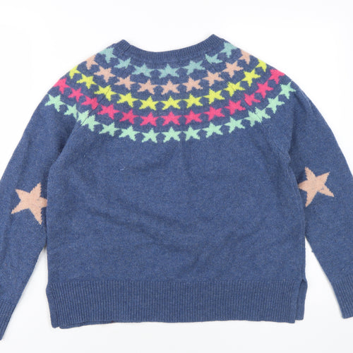 White Stuff Women's Blue Star Pullover Jumper Size 12