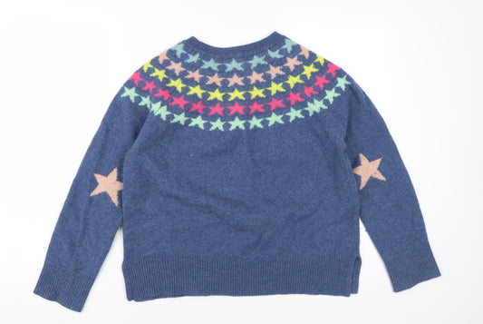 White Stuff Women's Blue Star Pullover Jumper Size 12