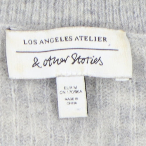 & Other Stories Women's Grey V-Neck Pullover, Size M